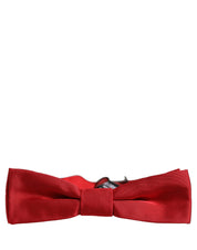 Men Red 100% Silk Adjustable Neck Papillon Bow Tie