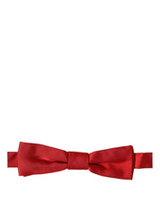 Men Red 100% Silk Adjustable Neck Papillon Bow Tie