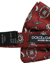 Men Bordeaux Floral Adjustable Neck Papillon Bow Tie
