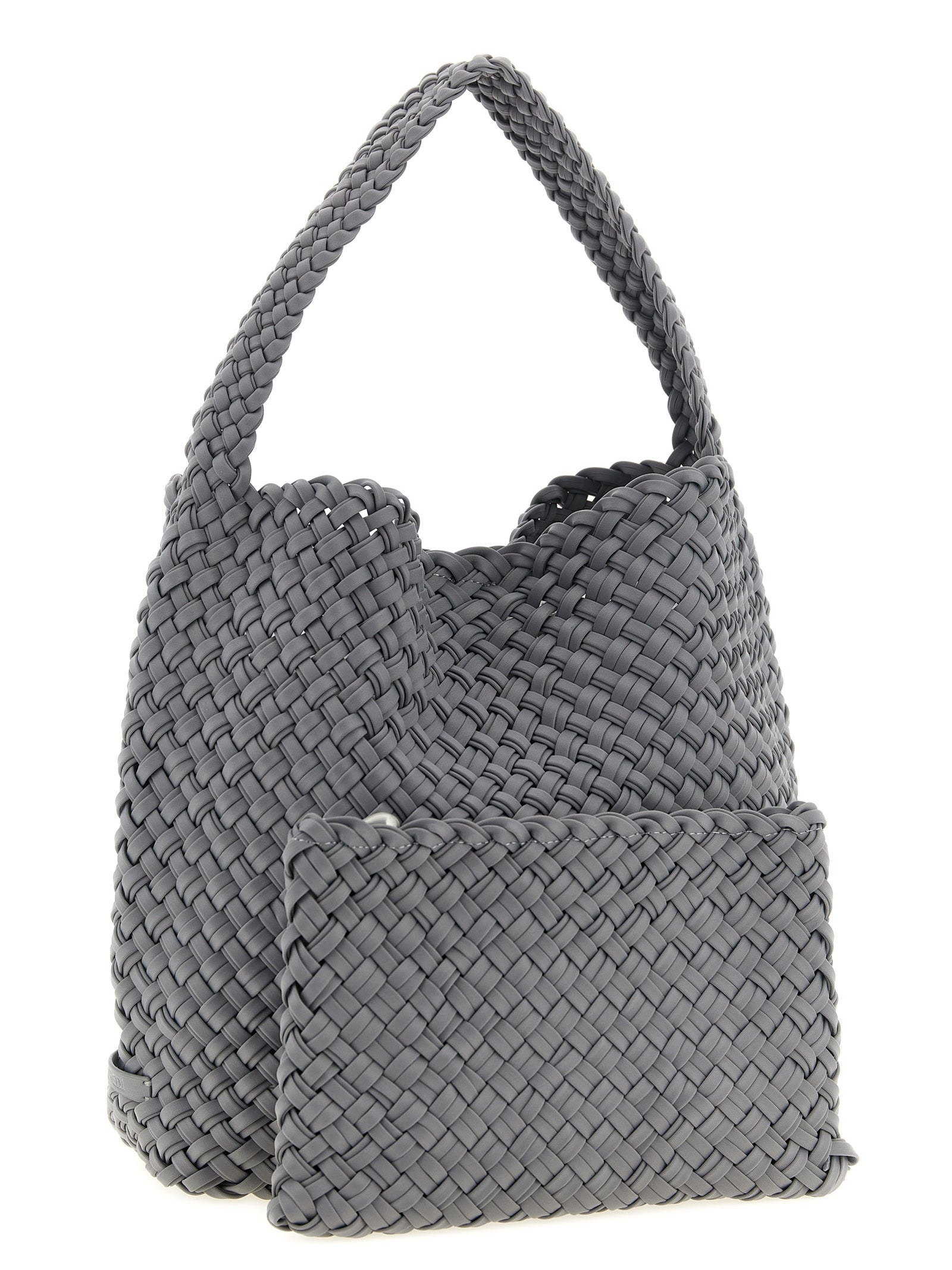 Gray Nylon Shoulder Bag