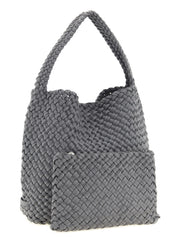 Gray Nylon Shoulder Bag