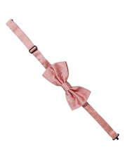 Men Light Pink 100% Silk Adjustable Neck Papillon Bow Tie
