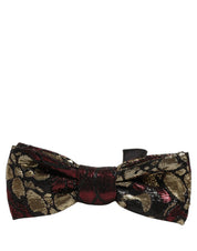 Multicolor Floral Jacquard Adjustable Neck Papillon Bow Tie