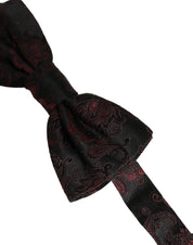 Burgundy Paisley Silk Adjustable Neck Papillon Bow Tie
