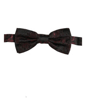 Burgundy Paisley Silk Adjustable Neck Papillon Bow Tie