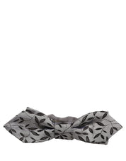 Men Gray Abstract Silk Adjustable Neck Papillon Bow Tie