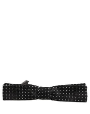 Black White Polka Dot Adjustable Neck Papillon Bow Tie