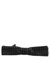 Black White Polka Dot Adjustable Neck Papillon Bow Tie