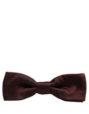Men Brown 100% Silk Adjustable Neck Papillon Bow Tie