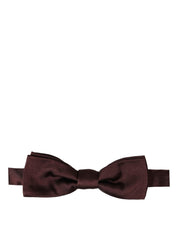 Men Brown 100% Silk Adjustable Neck Papillon Bow Tie