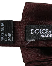 Men Brown 100% Silk Adjustable Neck Papillon Bow Tie