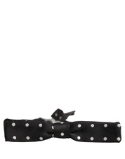 Black White Polka Dot Adjustable Neck Papillon Bow Tie