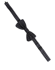 Black White Polka Dot Adjustable Neck Papillon Bow Tie