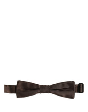 Men Brown 100% Silk Adjustable Neck Papillon Bow Tie