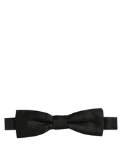 Men Black 100% Silk Adjustable Neck Papillon Bow Tie