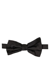 Men Black 100% Silk Adjustable Neck Papillon Bow Tie