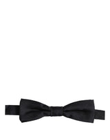 Men Black 100% Silk Adjustable Neck Papillon Bow Tie