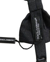 Men Black 100% Silk Adjustable Neck Papillon Bow Tie