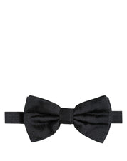 Men Black 100% Silk Adjustable Neck Papillon Bow Tie