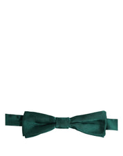 Men Green 100% Silk Adjustable Neck Papillon Bow Tie