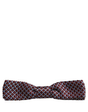 Blue Burgundy Woven Adjustable Neck Papillon Bow Tie