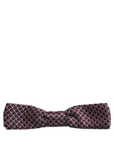Blue Burgundy Woven Adjustable Neck Papillon Bow Tie
