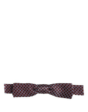 Blue Burgundy Woven Adjustable Neck Papillon Bow Tie