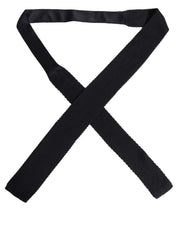 Men Black 100% Silk Adjustable Men Tied Necktie Tie