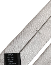 Men Gray 100% Silk Textured Adjustable Tied Necktie Tie