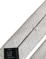 Men Gray 100% Silk Textured Adjustable Tied Necktie Tie