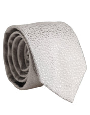 Men Gray 100% Silk Textured Adjustable Tied Necktie Tie