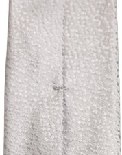 Men Gray 100% Silk Textured Adjustable Tied Necktie Tie