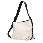 Beige Fabric Crossbody Bag