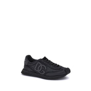 Black Fabric Athletic Sneakers