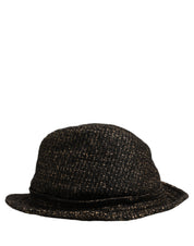Dolce & Gabbana Gray Melange Blended Textured Tweed Capello Hat