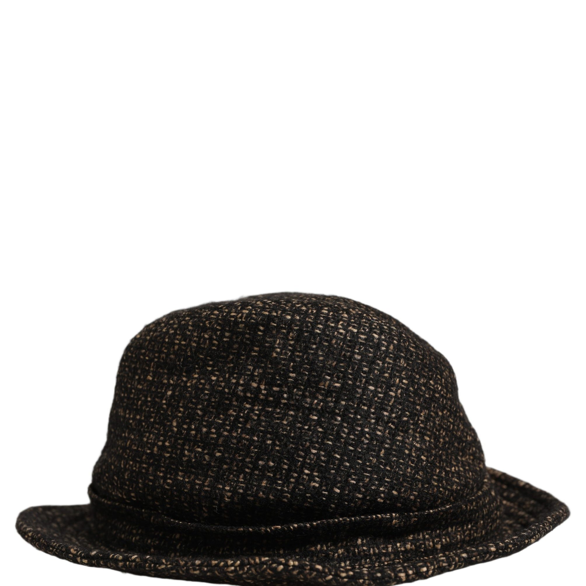 Dolce & Gabbana Gray Melange Blended Textured Tweed Capello Hat Dolce & Gabbana