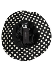 Dolce & Gabbana Black White Polka Dot Cotton Bucket Capello Hat