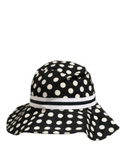 Dolce & Gabbana Black White Polka Dot Cotton Bucket Capello Hat