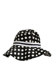 Dolce & Gabbana Black White Polka Dot Cotton Bucket Capello Hat