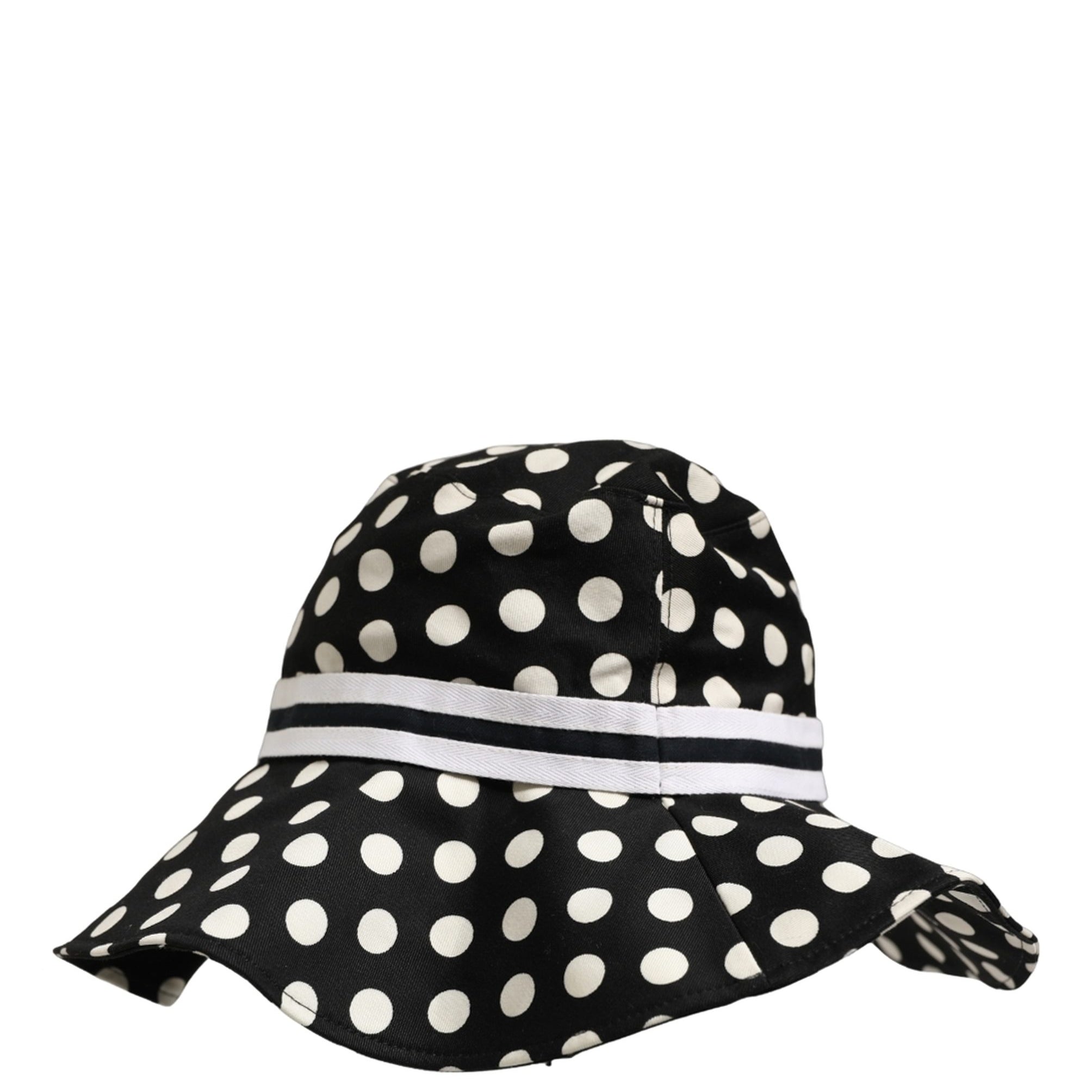 Dolce & Gabbana Black White Polka Dot Cotton Bucket Capello Hat Dolce & Gabbana