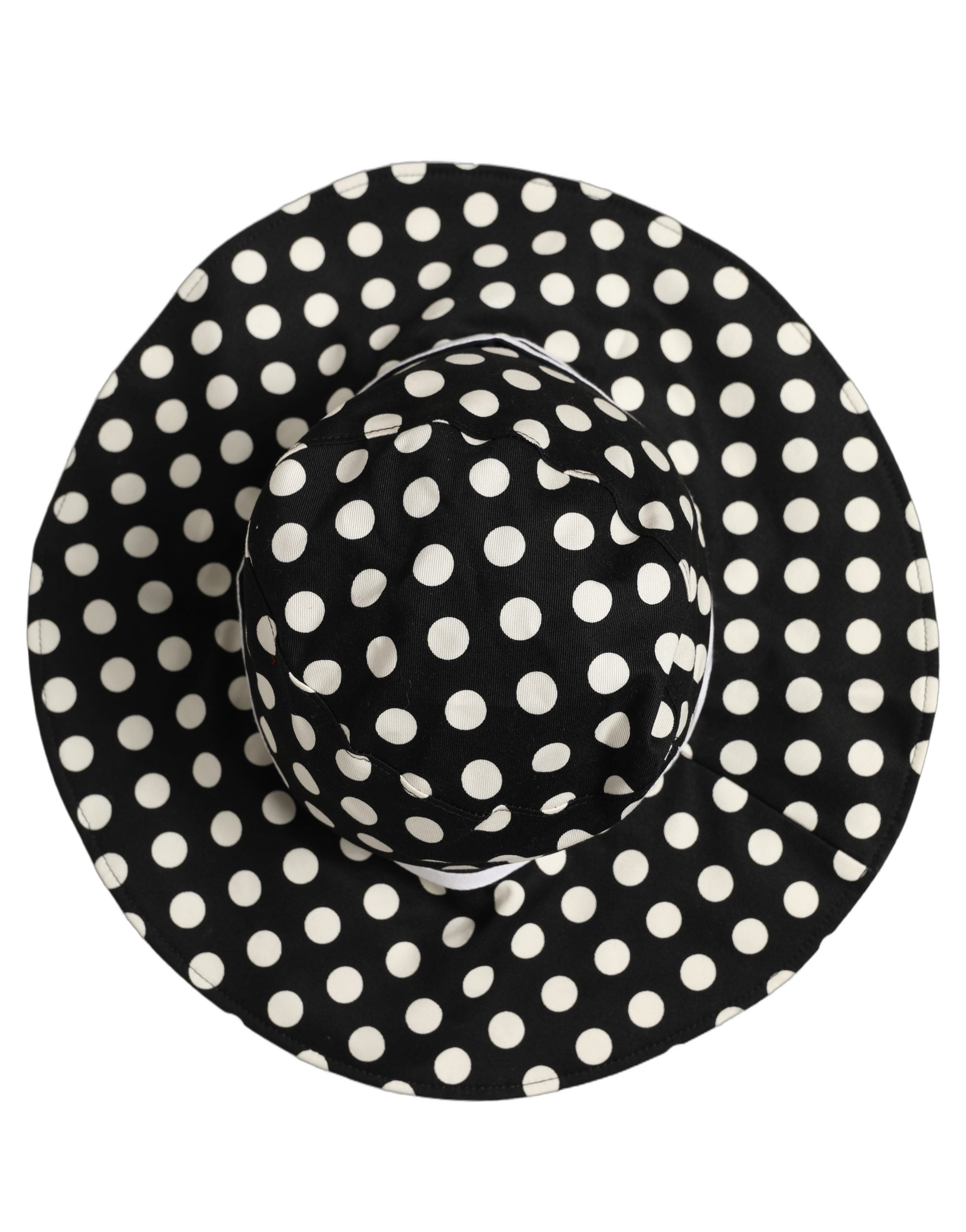 Dolce & Gabbana Black White Polka Dot Cotton Bucket Capello Hat Dolce & Gabbana