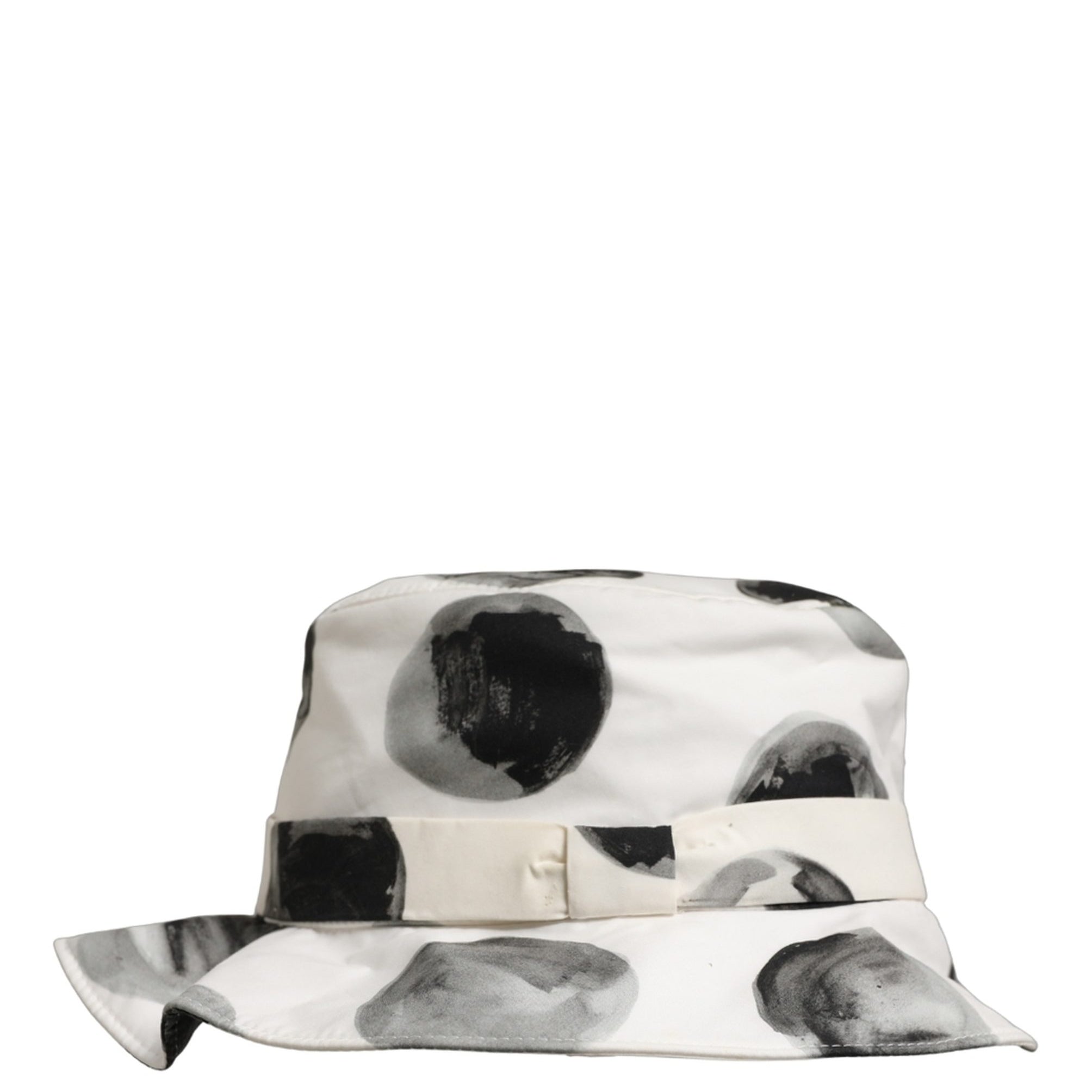 Dolce & Gabbana White Cotton Big Polka Dot Pattern Bucket Hat Dolce & Gabbana