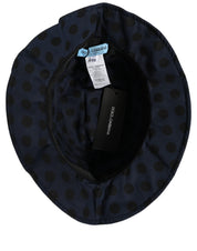 Dolce & Gabbana Blue Black Polka Dot Cotton Bucket Capello Hat