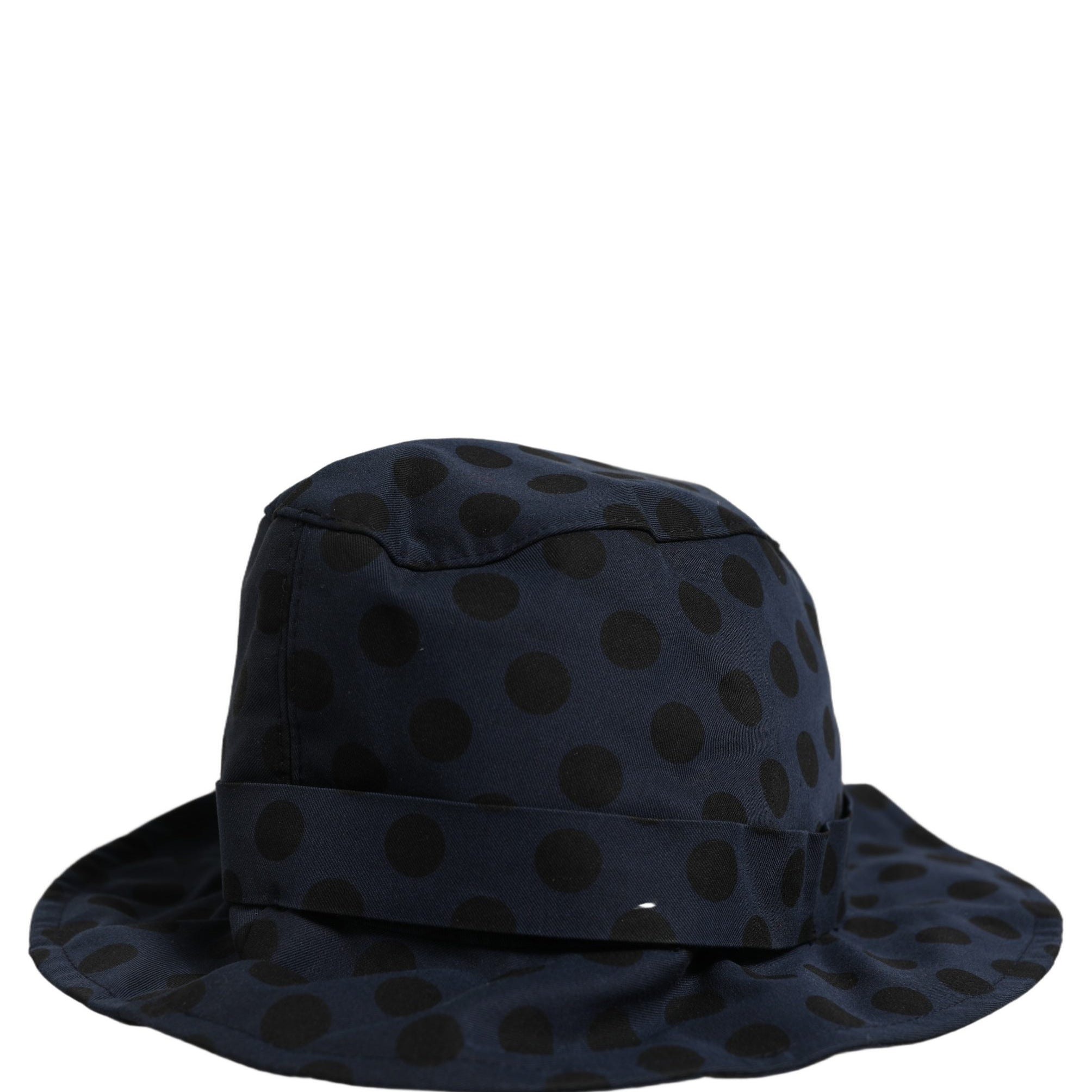 Dolce & Gabbana Blue Black Polka Dot Cotton Bucket Capello Hat Dolce & Gabbana