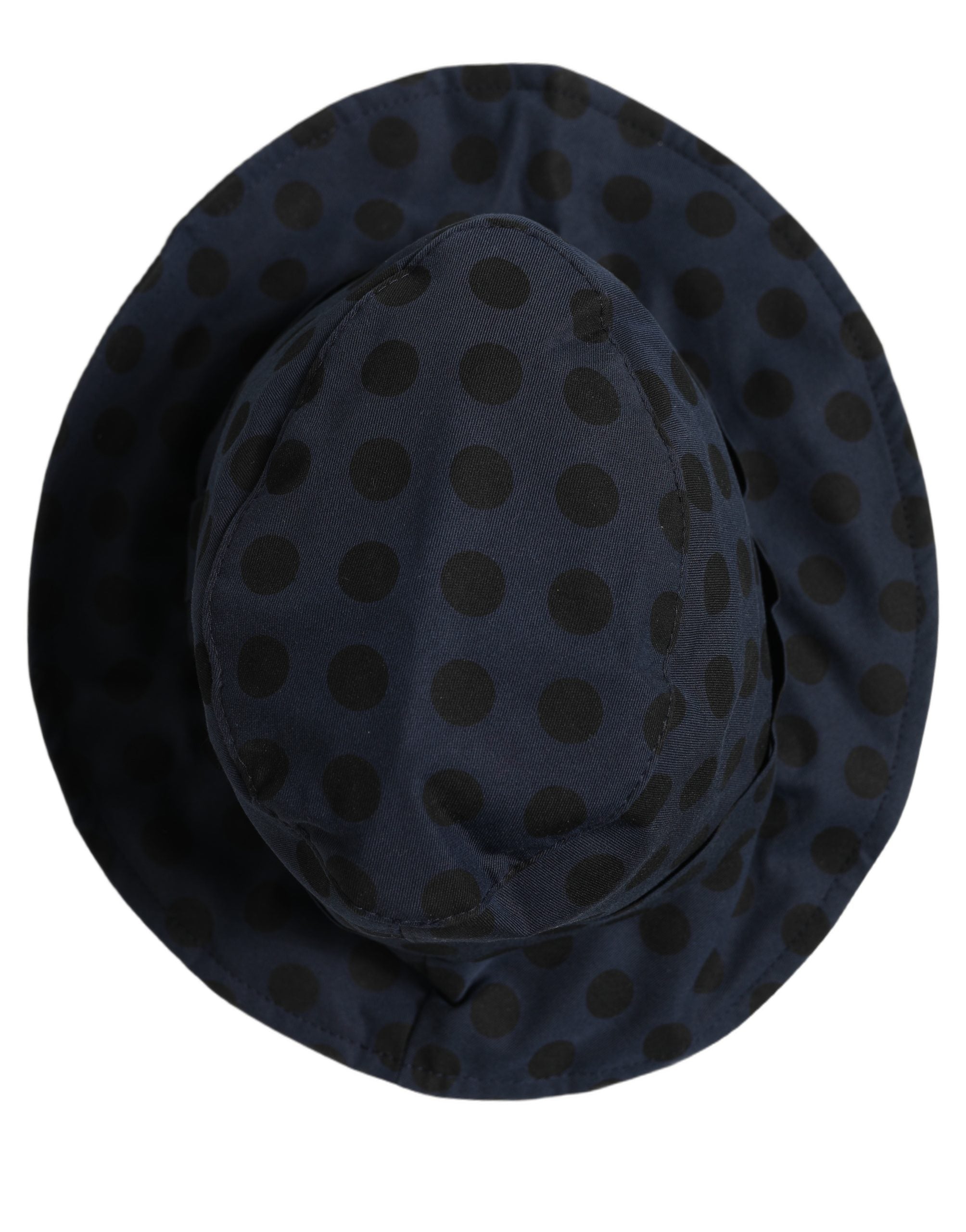 Dolce & Gabbana Blue Black Polka Dot Cotton Bucket Capello Hat Dolce & Gabbana