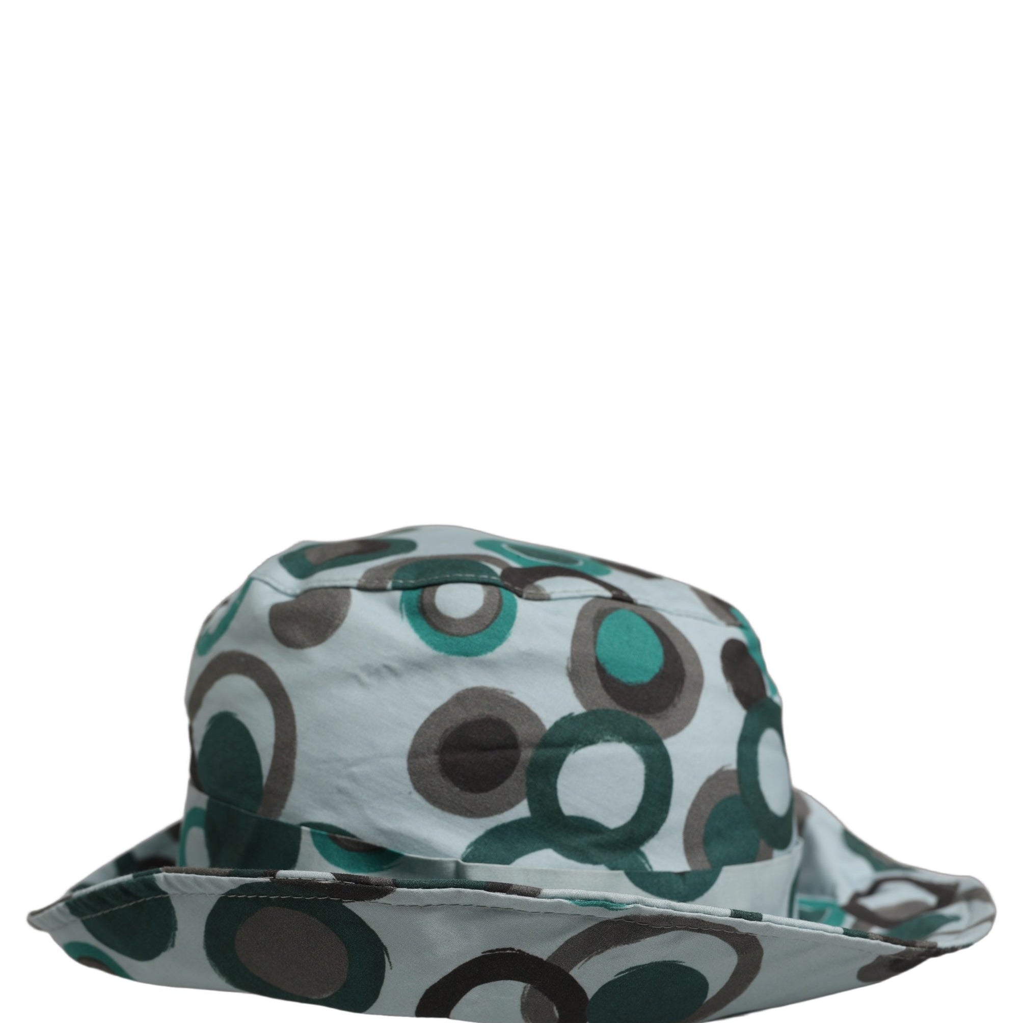 Dolce & Gabbana Teal Cotton Big Polka Dot Pattern Bucket Hat Dolce & Gabbana