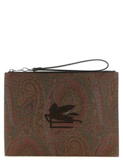 Brown Cotton Clutch Bag
