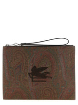 Brown Cotton Clutch Bag