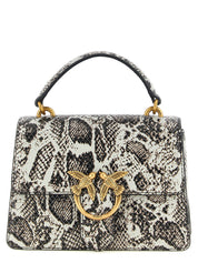 PINKO Gray Calfskin Handbag