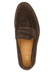 Brown Calfskin Slip-On Loafers